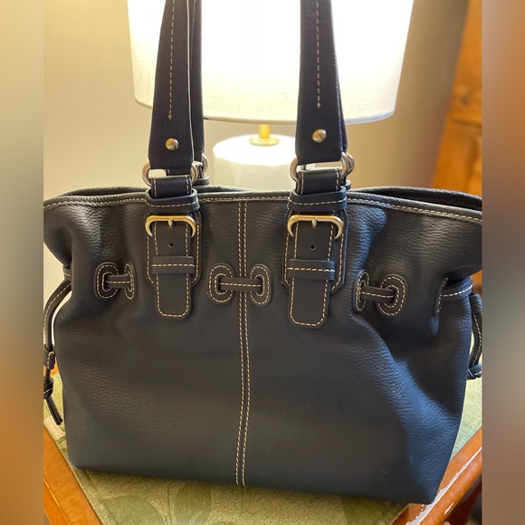 Dooney & Bourke Dark Blue Leather Shoulder Bag - Picture 2 of 10